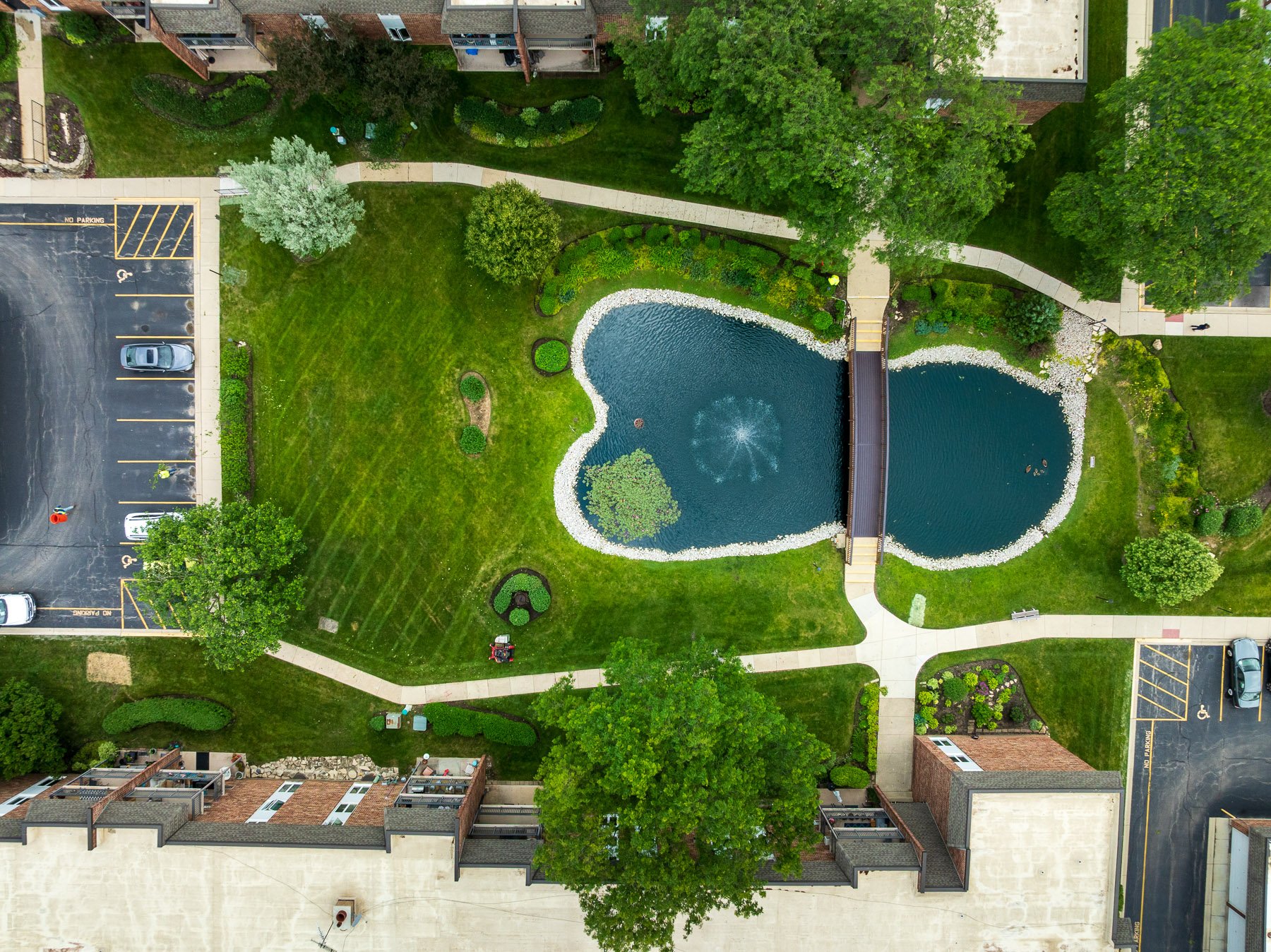 landscape maintenance aerial view hoa