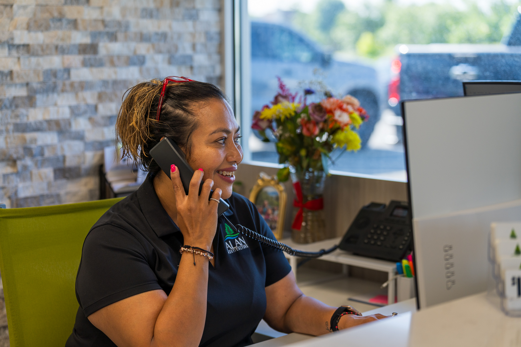 office staff on phone 2